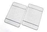 Checkered Chef Cooling Racks For Baking - Quarter Size - Stainless Steel Cooling Rack/Baking Rack Set of 2 - Oven Safe Wire Racks Fit Quarter Sheet Pan - Small Grid Perfect To Cool and Bake  by Checkered Chef  