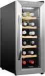 Ivation 12 Bottle Thermoelectric Wine Cooler/Chiller - Stainless Steel - Counter Top Red & White Wine Cellar w/Digital Temperature, Freestanding Refrigerator Smoked Glass Door Quiet Operation Fridge#InternationalMerlotDay