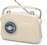 ByronStatics Portable Radio AM FM, Vintage Retro Radio with Built in Speakers, Best Reception and Longest Lasting, Power Plug or 1.5V AA Battery - Cream#NationalRetroDay