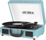 Victrola Vintage 3-Speed Bluetooth Portable Suitcase Record Player with Built-in Speakers | Upgraded Turntable Audio Sound|Aqua Turquoise#NationalRetroDay