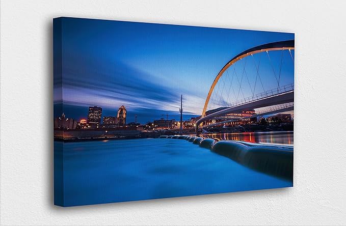 SpiritualHands United States Skylines Wall Art - Stunning Landscape Photos for Modern Home Decor - Great for Bathroom Decor Photo, Wall Decor for Bedroom and Stylish Bedroom Decor Gift (IOWA, 24" x 36" - Ready to Hang)#NationalIowaDay