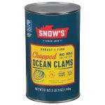 Snow's Ocean Chopped Clams Canned, 51 oz Can - 7g Protein per Serving - Gluten Free, No MSG, 99% Fat Free - Great for Pasta & Seafood Recipes#ClamsOnTheHalfShellDay