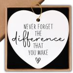 Thank You Gifts Never Forget The Difference That You Make Ceramic Ornament Keepsake Sign Heart Plaque#FosterCareBlue