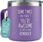 KLUBI Birthday Gifts for Women Who Have Everything - Sometimes You Forget You Are Awesome Gifts For Women Mothers Day Gifts for Mom From Daughter Purple Mug Gifts Baskets for Women Fun Teacher Gifts#FosterCareBlue