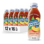 Snapple Zero Sugar Peach Tea, 16 fl oz recycled plastic bottle (Pack of 12)#NationalBeverageDay