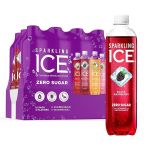 Sparkling Ice Purple Variety Pack, Flavored Water, Zero Sugar, with Vitamins and Antioxidants, 17 fl oz, 12 count (Black Raspberry, Cherry Limeade, Orange Mango, Kiwi Strawberry)#NationalBeverageDay