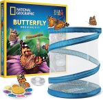 NATIONAL GEOGRAPHIC Butterfly Growing Kit - Butterfly Habitat Kit with Voucher to Redeem 5 Caterpillars (S&H Not Included), Butterfly Cage, Feeder (Amazon Exclusive)#StartSeeingMararchsDay